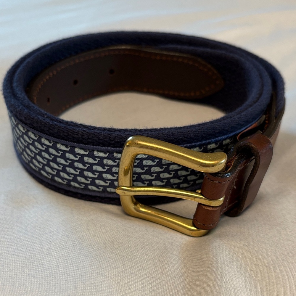 Vineyard Vines Men's Size 40 Blue Whale Belt